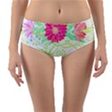 Flowers Illustration T- Shirtflowers T- Shirt (1) Reversible Mid-Waist Bikini Bottoms View1