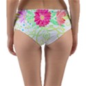 Flowers Illustration T- Shirtflowers T- Shirt (1) Reversible Mid-Waist Bikini Bottoms View2