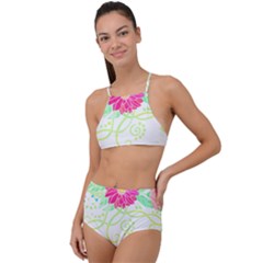 Flowers Illustration T- Shirtflowers T- Shirt (1) High Waist Tankini Set by maxcute