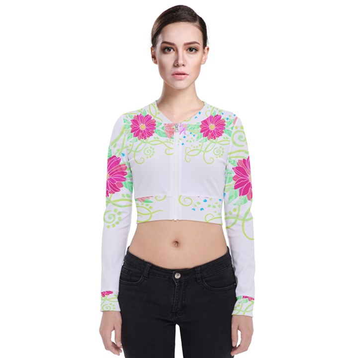 Flowers Illustration T- Shirtflowers T- Shirt (1) Long Sleeve Zip Up Bomber Jacket