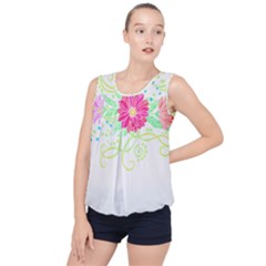 Flowers Illustration T- Shirtflowers T- Shirt (1) Bubble Hem Chiffon Tank Top by maxcute