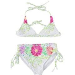 Flowers Illustration T- Shirtflowers T- Shirt (1) Kids  Classic Bikini Set by maxcute