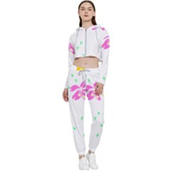 Flowers Illustration T- Shirtflowers T- Shirt (2) Cropped Zip Up Lounge Set by maxcute