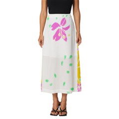 Flowers Illustration T- Shirtflowers T- Shirt (2) Classic Midi Chiffon Skirt