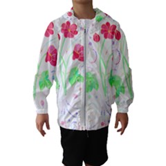 Flowers Illustration T- Shirtflowers T- Shirt (3) Kids  Hooded Windbreaker by maxcute