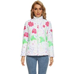 Flowers Illustration T- Shirtflowers T- Shirt (3) Women s Puffer Bubble Jacket Coat by maxcute