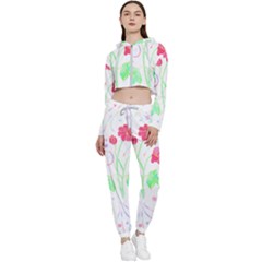 Flowers Illustration T- Shirtflowers T- Shirt (3) Cropped Zip Up Lounge Set by maxcute