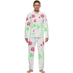 Flowers Illustration T- Shirtflowers T- Shirt (3) Men s Long Sleeve Velvet Pocket Pajamas Set by maxcute