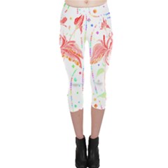 Flowers Illustration T- Shirtflowers T- Shirt (4) Capri Leggings  by maxcute