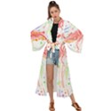 Flowers Illustration T- Shirtflowers T- Shirt (4) Maxi Kimono View1