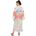 Flowers Illustration T- Shirtflowers T- Shirt (4) Maxi Kimono View2