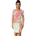 Flowers Illustration T- Shirtflowers T- Shirt (6) Fitted Knot Split End Bodycon Dress View1