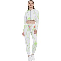 Flowers Illustration T- Shirtflowers T- Shirt (7) Cropped Zip Up Lounge Set by maxcute