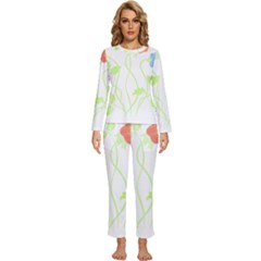 Flowers Illustration T- Shirtflowers T- Shirt (7) Womens  Long Sleeve Lightweight Pajamas Set