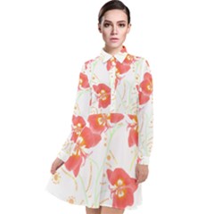 Flowers Illustration T- Shirtflowers T- Shirt Long Sleeve Chiffon Shirt Dress by maxcute