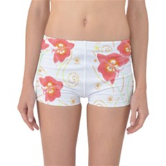 Flowers Illustration T- Shirtflowers T- Shirt Reversible Boyleg Bikini Bottoms by maxcute