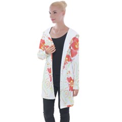 Flowers Illustration T- Shirtflowers T- Shirt Longline Hooded Cardigan by maxcute