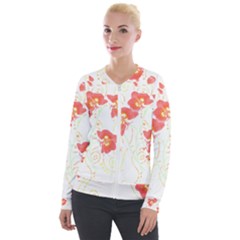 Flowers Illustration T- Shirtflowers T- Shirt Velvet Zip Up Jacket by maxcute