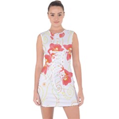 Flowers Illustration T- Shirtflowers T- Shirt Lace Up Front Bodycon Dress by maxcute