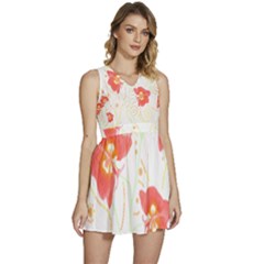 Flowers Illustration T- Shirtflowers T- Shirt Sleeveless High Waist Mini Dress