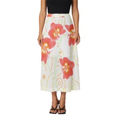 Flowers Illustration T- Shirtflowers T- Shirt Classic Midi Chiffon Skirt