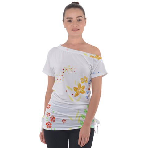 Flowers Lover T- Shirtflowers T- Shirt (1) Off Shoulder Tie-up Tee by maxcute