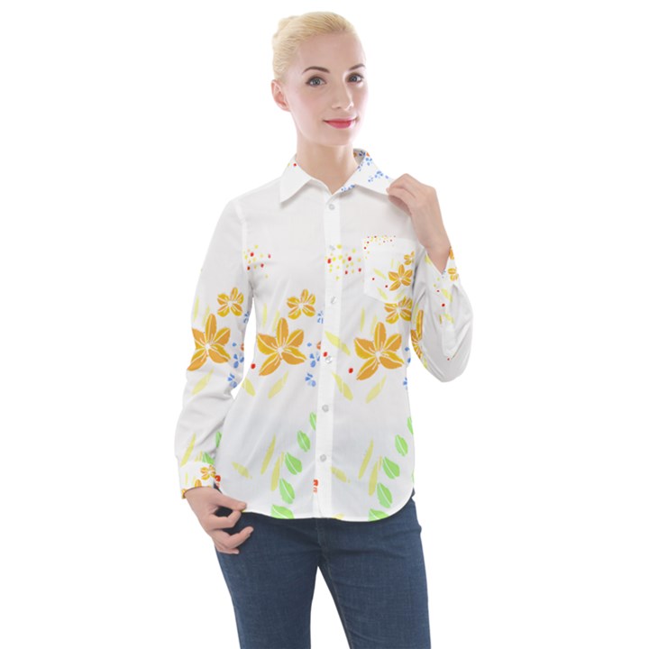 Flowers Lover T- Shirtflowers T- Shirt (1) Women s Long Sleeve Pocket Shirt