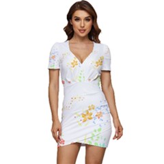 Flowers Lover T- Shirtflowers T- Shirt (1) Low Cut Cap Sleeve Mini Dress