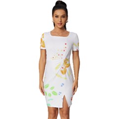 Flowers Lover T- Shirtflowers T- Shirt (1) Fitted Knot Split End Bodycon Dress