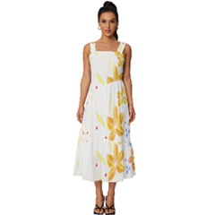 Flowers Lover T- Shirtflowers T- Shirt (1) Square Neckline Tiered Midi Dress