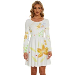 Flowers Lover T- Shirtflowers T- Shirt (1) Long Sleeve Wide Neck Velour Dress