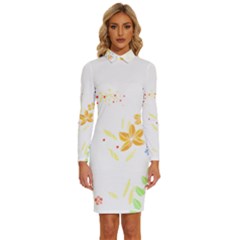 Flowers Lover T- Shirtflowers T- Shirt (1) Long Sleeve Shirt Collar Bodycon Dress