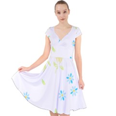 Flowers Lover T- Shirtflowers T- Shirt (10) Cap Sleeve Front Wrap Midi Dress by maxcute