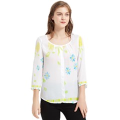 Flowers Lover T- Shirtflowers T- Shirt (10) Chiffon Quarter Sleeve Blouse