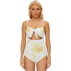 Flowers Lover T- Shirtflowers T- Shirt (11) Knot Front One-piece Swimsuit by maxcute