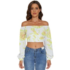 Flowers Lover T- Shirtflowers T- Shirt (11) Long Sleeve Crinkled Weave Crop Top