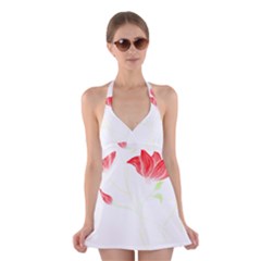 Flowers Lover T- Shirtflowers T- Shirt (2) Halter Dress Swimsuit  by maxcute