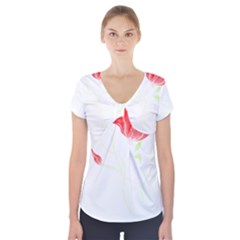 Flowers Lover T- Shirtflowers T- Shirt (2) Short Sleeve Front Detail Top by maxcute