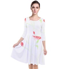 Flowers Lover T- Shirtflowers T- Shirt (2) Quarter Sleeve Waist Band Dress by maxcute