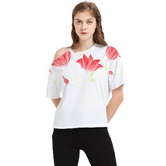 Flowers Lover T- Shirtflowers T- Shirt (2) One Shoulder Cut Out Tee by maxcute