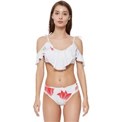 Flowers Lover T- Shirtflowers T- Shirt (2) Ruffle Edge Tie Up Bikini Set	