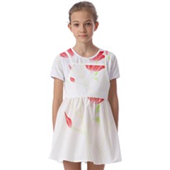 Flowers Lover T- Shirtflowers T- Shirt (2) Kids  Short Sleeve Pinafore Style Dress