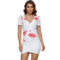 Flowers Lover T- Shirtflowers T- Shirt (2) Low Cut Cap Sleeve Mini Dress