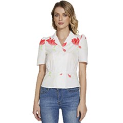 Flowers Lover T- Shirtflowers T- Shirt (2) Puffed Short Sleeve Button Up Jacket