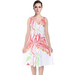 Flowers Lover T- Shirtflowers T- Shirt (3) V-neck Midi Sleeveless Dress  by maxcute