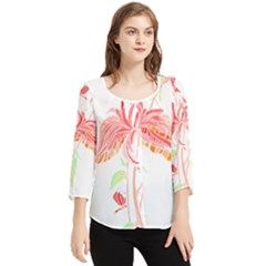 Flowers Lover T- Shirtflowers T- Shirt (3) Chiffon Quarter Sleeve Blouse by maxcute