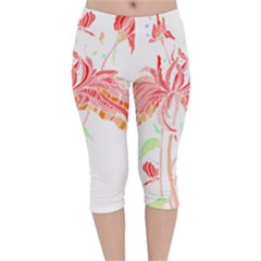 Flowers Lover T- Shirtflowers T- Shirt (3) Velvet Capri Leggings  by maxcute