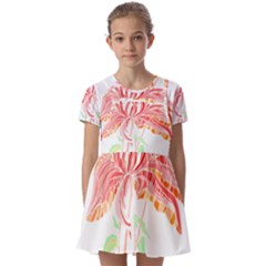 Flowers Lover T- Shirtflowers T- Shirt (3) Kids  Short Sleeve Pinafore Style Dress