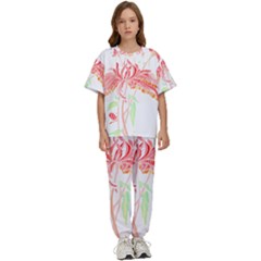 Flowers Lover T- Shirtflowers T- Shirt (3) Kids  Tee And Pants Sports Set