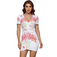 Flowers Lover T- Shirtflowers T- Shirt (3) Low Cut Cap Sleeve Mini Dress